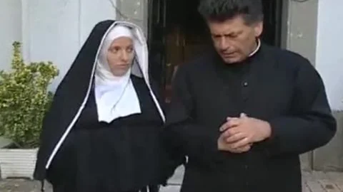 Two Nuns Are Comforting A Sister, But she don't Know They're Two lewd sheboys!