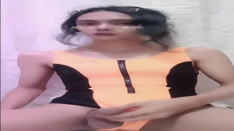 asian tgirl Masturbation previous to Swimming