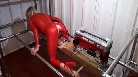 RachelSexyMaid - 34 - Dungeon Fuckmachine In Red Latex Catsuit