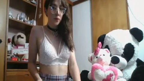 slutty youthful Colombian tgirl ( Camgirl ) jerking off, Playing bra buddies, Moaning And Cumming For Daddy - Angeles Del Mar
