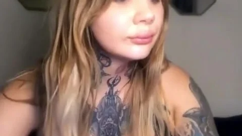 large titties tgirl With Full Tattoos Wanks Hard On cam