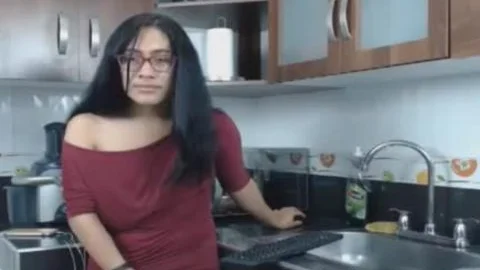 Nerdy ladyboy Flashing gigantic penis And butt
