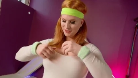 TransAngels: Inked and wet Evie Envy wearing shorts pumping