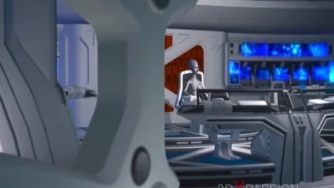 3d Alien Dickgirl fucks A dirty black In The Space Station