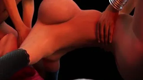 Double butthole Penetration 3D Futa