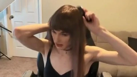 long dick brunette hair Trans cutie Camshows Solo